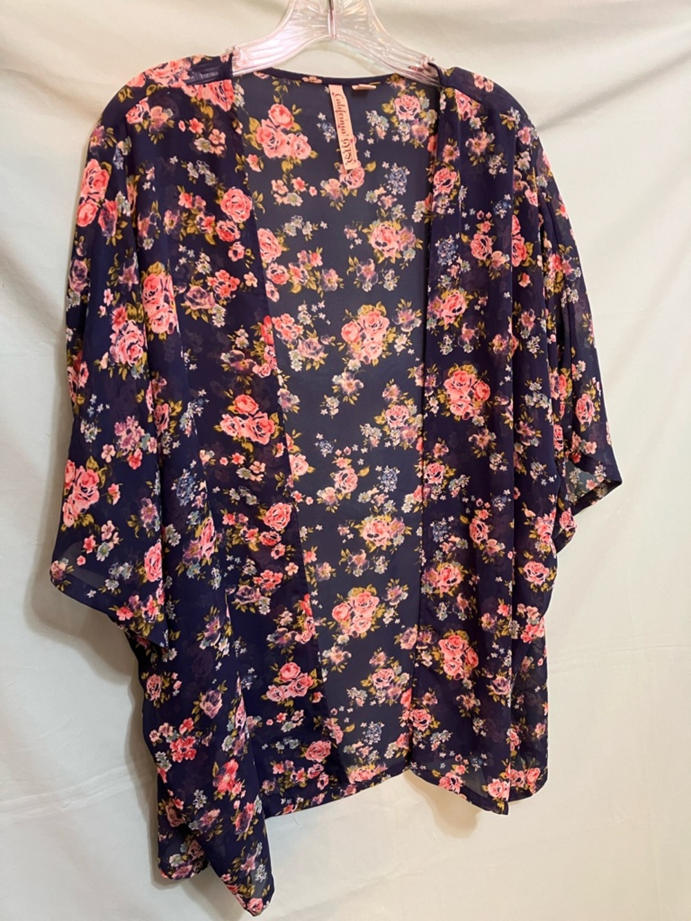 CALIFORNIA GYPSYFloral Open-Front Kimono Tunic